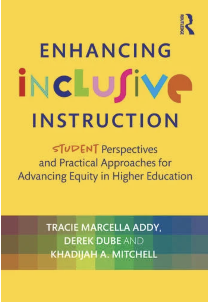 Book cover: Enhancing Inclusive Instruction in yellow with colorful letters